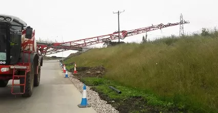 spreading fertiliser on the Aberdeen bypass
